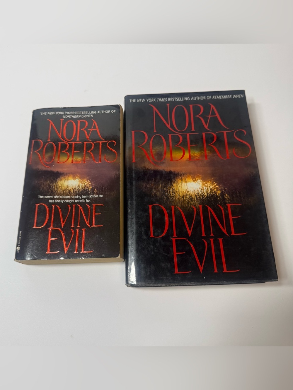 Nora Roberts DIVINE EVIL Hardcover & Paperback Vintage Bundle